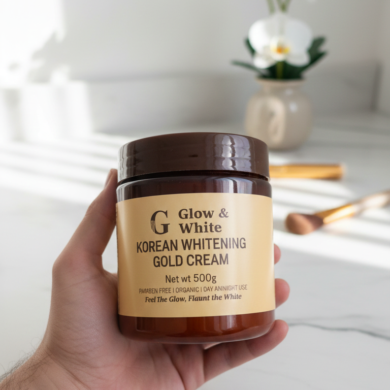 Glow & White Korean Whitening Gold Cream for radiant, bright