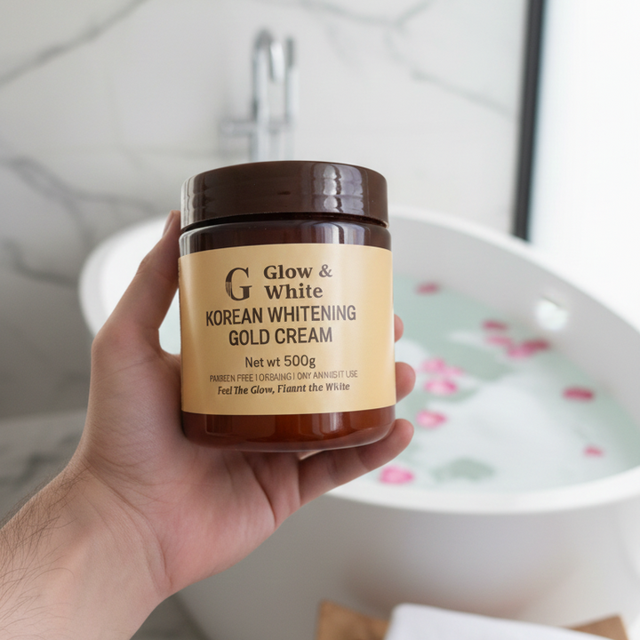 Glow & White Korean Whitening Gold Cream for radiant, bright